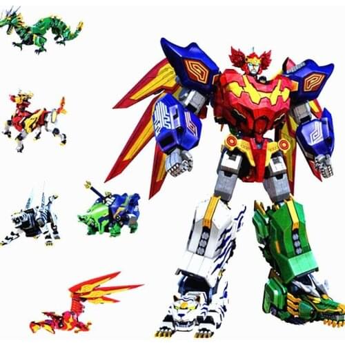 2021 new Children Toys Gifts 5 in 1 Assembly Dinozords Transformation Ranger Megazord Robot Action Figures Children Toys Gifts