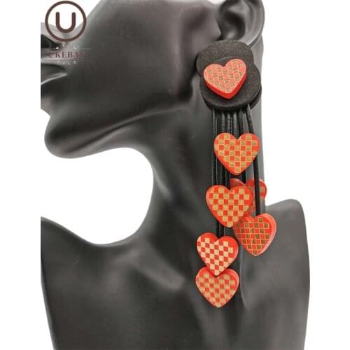 UKEBAY NEW Heart Love Earrings For Women Drop Earrings Handmade Rubber Jewelry Designer Luxury Ear Accessories Statement Earring