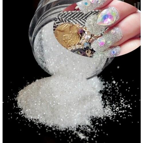 New paragraph tiny pink acrylic nails decorative sequins glittering armor Paper White N31