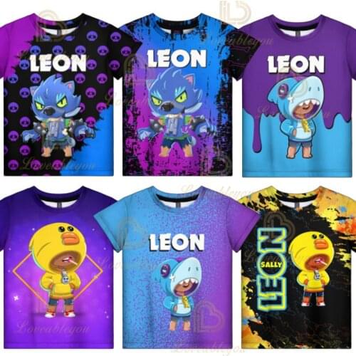 Stars Clothes T Shirt for Boy Leon Spike Crow Surge Sandy Max El Primo Game Tshirt Tops Tees Kid Children Men Clothing