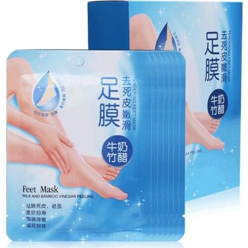 1Pcs New Milk Foot Exfoliating Masks Dead Skin Remover Foot Pedicure Socks Feet Peeling Mask Dry Foot Skin Care Treatment TSLM2