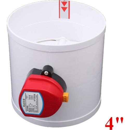 220V 12V 24V 4 inch Plastic Electric Damper Check Valve 110mm Air Volume Control Valves For Ventilation Pipe DEC11