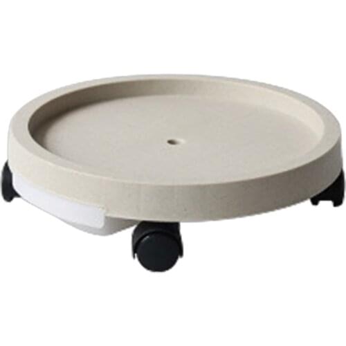 14inch Planter Caddies Round Caster Pot Pallet Rack Mobile Stand With Wheels Flower Portable For Gardens Thickened White Tray