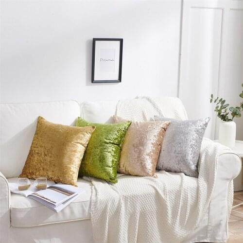 Popular Long Plush Cushion Cover Single-sided Fluffy Long Plush Pillowcase Solid Color Sofa Bed Cushion Pillow Cover