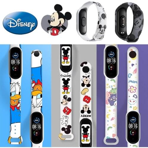 Disney Mickey Donald Stitched Miracle Strap for Mi Band 6 5 4 3 NFC Cartoon Print Wristband Bracelet Replacement Shipping Free