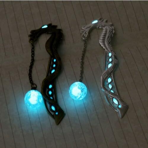 Retro Luminous Night Dragon Bookmark Label Reading Maker Book Stationery Student Gift