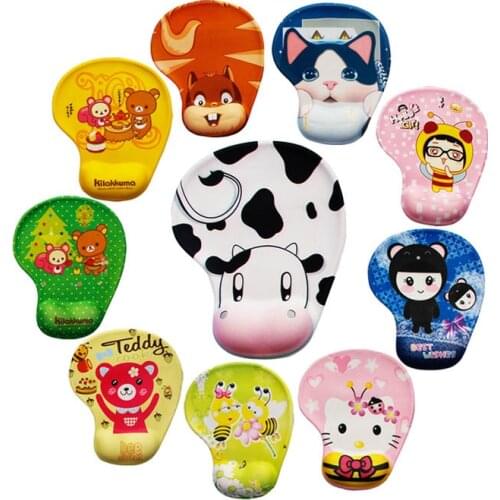 SR Rubber Wrist Support Mouse Pad Mat with 10 Cartoon Style Wrist Comfort for Optical Trackball Mouse Desktop Office Using