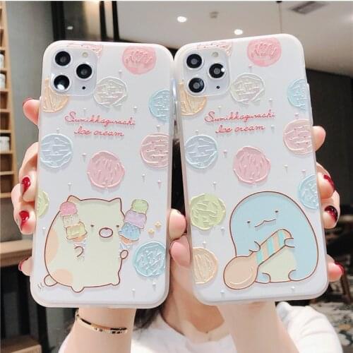 Cartoon Sumikko Gurashi 3D Relief Case For iphone 7Plus 8 7 6 6S Plus 5 Silicoen Luxury Case For iphone 11 Pro XS Max XR X SE 2