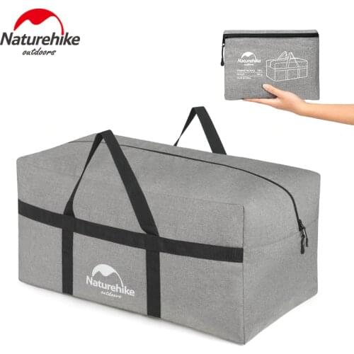 Naturehike 100L Outdoor Camping Storage Bag Travel Hand Bag Clothing Folding Bag Big Bapacity Gray Black