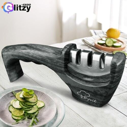 Knife Sharpener 3 Stages Professional Whetstone Kitchen Sharpening Stone Tungsten Diamond Ceramic Grinder Chef Accessories Tool