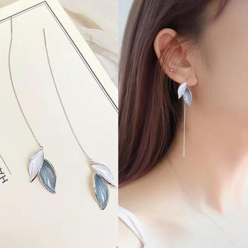 New Fashion Pearl Drop Long Hanging Earrings for Women Elegant Girl Tassel Earring Stylish Jewelry Personality Gift 2021 Trend
