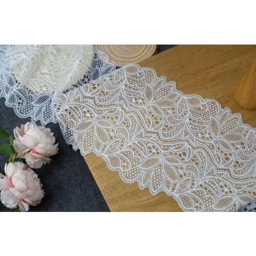 1 Meter white black elastic lace Fabric French hollow underwear lace Trim DIY French lace trim bra decoration 18cm