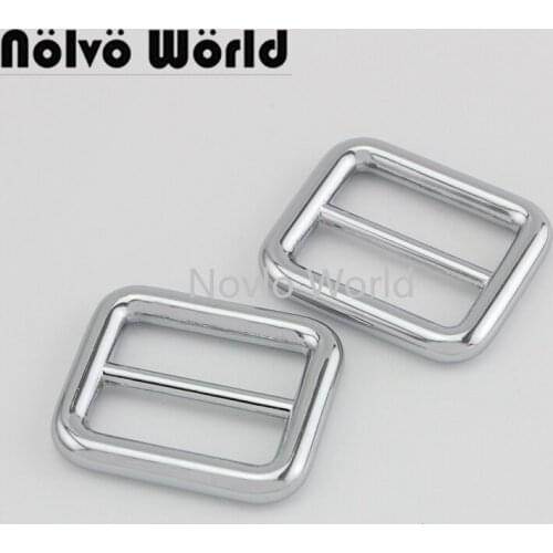 Nolvo World 5-20-100pcs 6 colors 25*20mm 1" chrome metal tri-glided buckles handbag men bag man purse strap slider buckle
