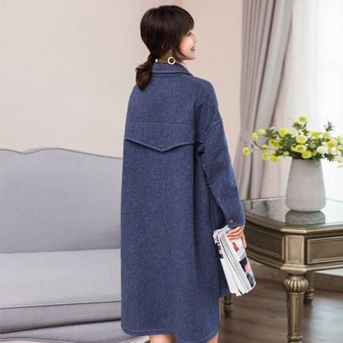 2020 Coat Female Asymmetric Length Double-sided Wool Coats Autumn Winter Jacket Women casaco feminino 38013 WYQ1786