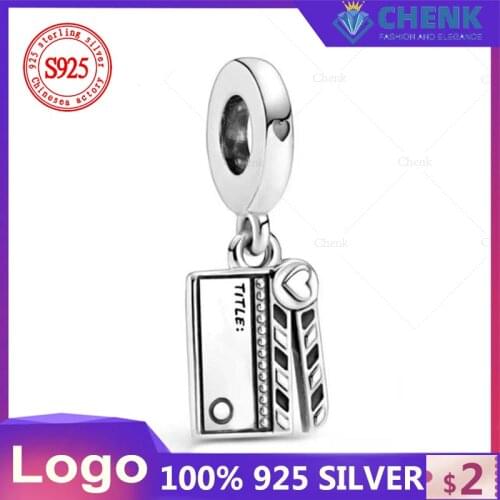 799423C01 Movie Clapperboard Dangle Charm 925 Sterling Silver High Quality Jewelry Accessories China Factory Wholesale Original