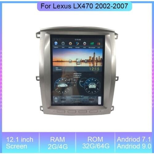 12.1'' Tesla Screen Android Car Navigation Radio For Lexus LX470 2002-2007 GPS Navigation Video Headunit Multimedia Radio Stereo