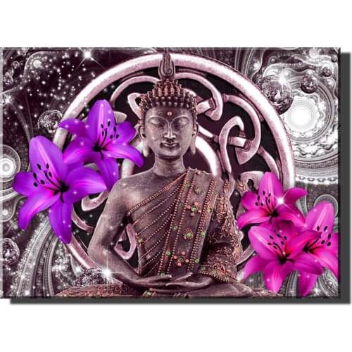 DIY Religion FLowers Diamond Painting Lily buddha Drill Rhinestone Cross Stitch Kits Crafts For Children Gift A2427