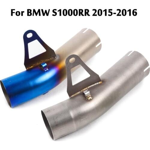 For BMW S1000RR 2015-2016 Motorcycle Exhaust Mid Link Pipe Escape Connecting Tube Slip On Stainless Steel Modified System 60mm