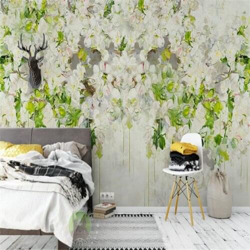 Beibehang Custom photo wallpapers Pastoral flowers petals beautiful TV room mural living room TV 3D wallpaper papel de parede