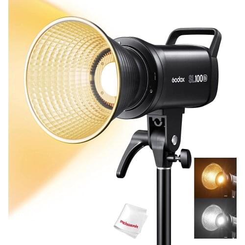 Godox SL100BI Bowens Mount LED Video Light, 100W CRI96+ TLCI97+ 2800K-6500K, 32100Lux1m, 11 Lighting Effect