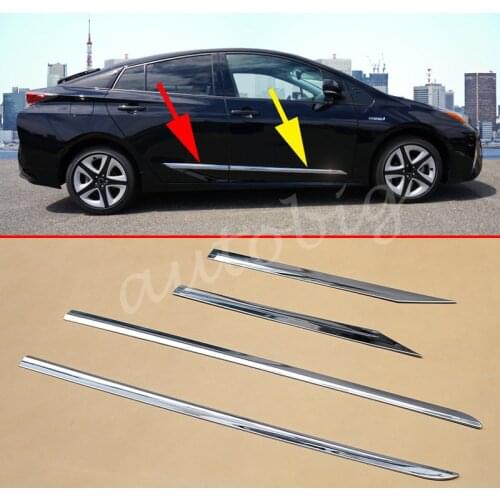 Chrome Door Body Strip Molding For Toyota Prius 2016 ABS Accessories Cover Trim