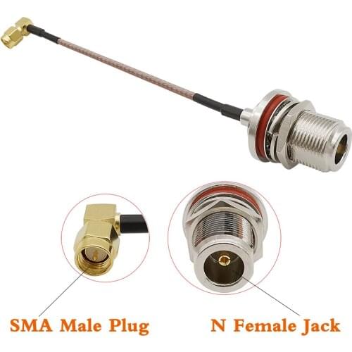 1Meter RF N Female Jack to SMA Male Plug Right Angle Coaxial Cable RG316 Pigtail Jumper Cable