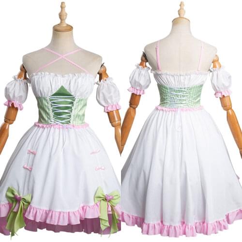 Anime Demon Slayer Kanroji Mitsuri Cosplay Costume Lolita Dress Outfits Halloween Carnival Suit