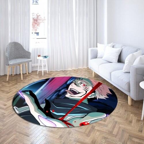 Round Carpet Jujutsu Kaisen Round Mats Japan Anime Area Rugs Baby Play Mat Table Mats Custom Home Decor Mats Dropshipping