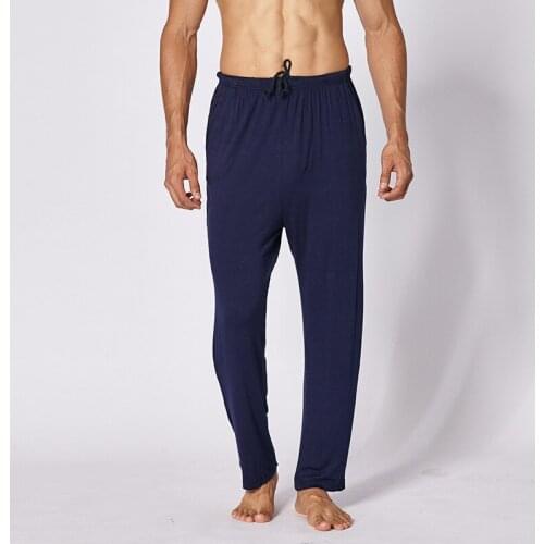 Modal Bottoms Lounge Sleep Pants for Men Viscose Sleepwear Thin Summer Pajamas Plus Size Loose Home Wear Mens Sleeping Trousers