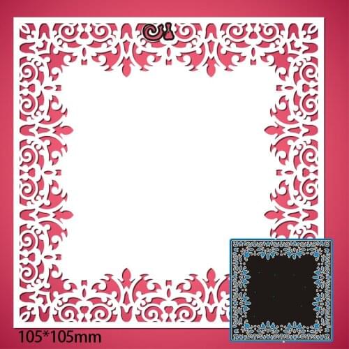 105*105mm FLOWERS SQUARE New Metal Cutting Dies for decor card DIY Scrapbooking stencil Paper Album template Dies