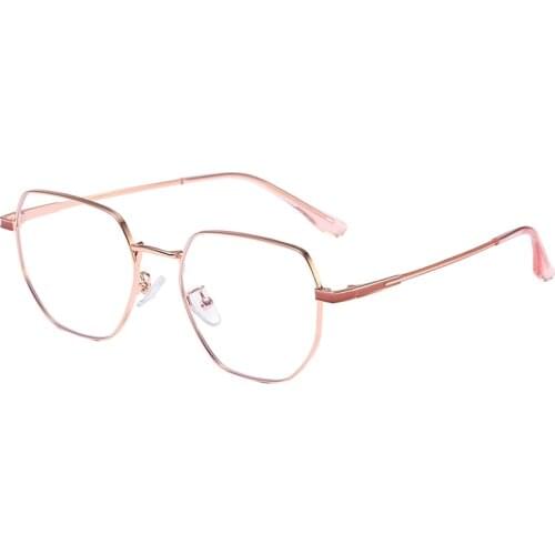 Mens Glasses Women Trendy Metal Full Frame Studseents Anti Blue Light Flat Lens Art Irregular Goggles Good Quality Clear Lenses