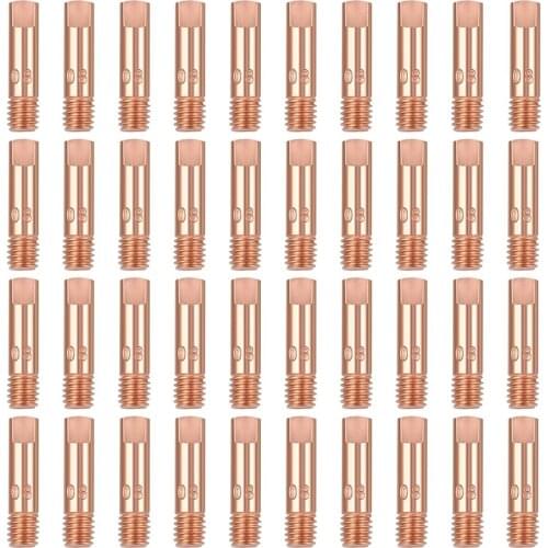 40Pcs Copper Contact Tip Welding Tip 0.8mm Current Nozzle Welding Tip for 15AK Welding Machine MIG / Welding Torch