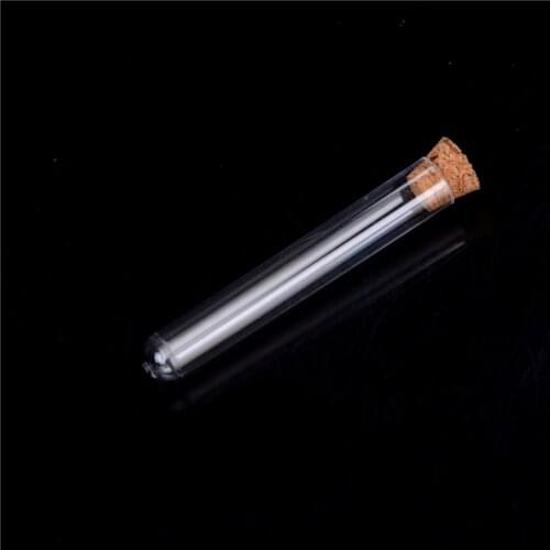 Plastic Test Tube With Cork 12x100 mm 6-inch 20ml Clear, Pack10, Lab Experiment Favor Gift Tube , Refillable Bottle