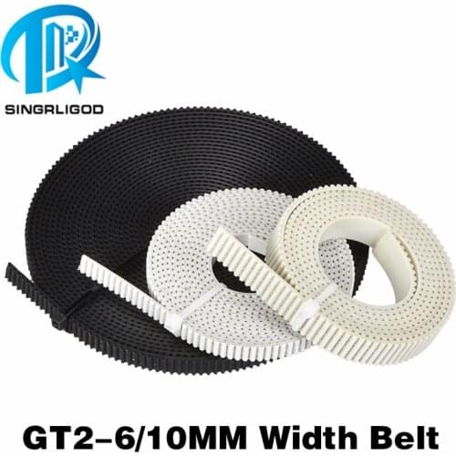 5m/10m//20m/50m/lot GT2-6mm / 10mm open timing belt GT2 belt Rubber Aramid Fiber cut to length for 3D printer wholesale