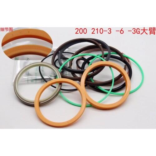 Free shipping arm boom cylinder oil seal repair kit for Hitachi excavator accessories ZX200-3G/ZX210-3 digger