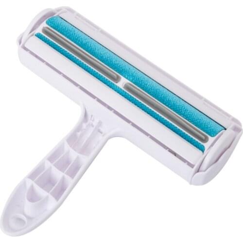 Pet Hair Roller Remover Lint Brush 2-Way Dog Cat Comb Pet Brush Carpet Sofa Cleaner Base Home Furniture Sofa Clean Tool