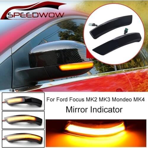 SPEEDWOW Dynamic Turn Signal Light Side Rearview Mirror Sequential Indicator Lamp For Ford Focus 2 3 Mondeo 4 Car Exterior Parts