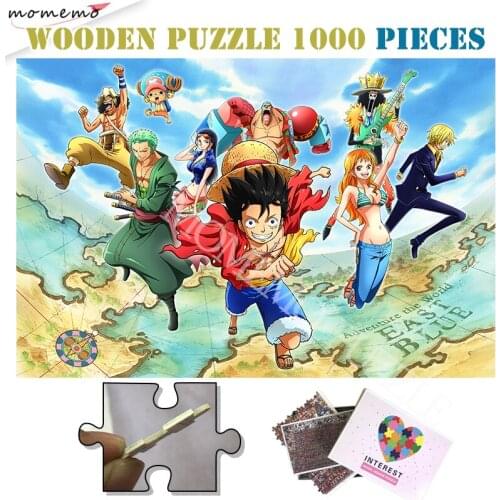 Straw Hat Pirates Picture Customized Puzzle 1000 Pieces Wooden Jigsaw Puzzle Toys for Adults Kids Challenging Brain Games Puzzle
