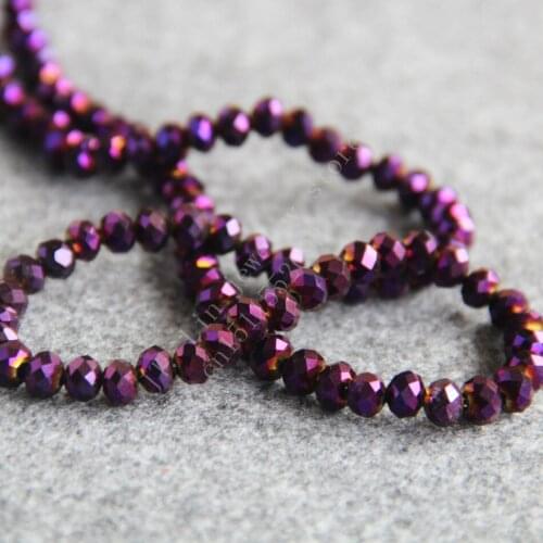 T8228 Charming 4X6mm Faceted Purple AB+ colorful glass Crystal beads!Fit For Making Bracelet&Necklace DIY Jewelry wholesale