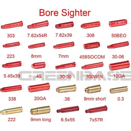 Tactical Hunting Laser BoreSighter 7.62x54 5.45x39 20GA 7.62x39 .308 Caliber Red Dot Laser Bore Sight Cartridge For Rifle Gun