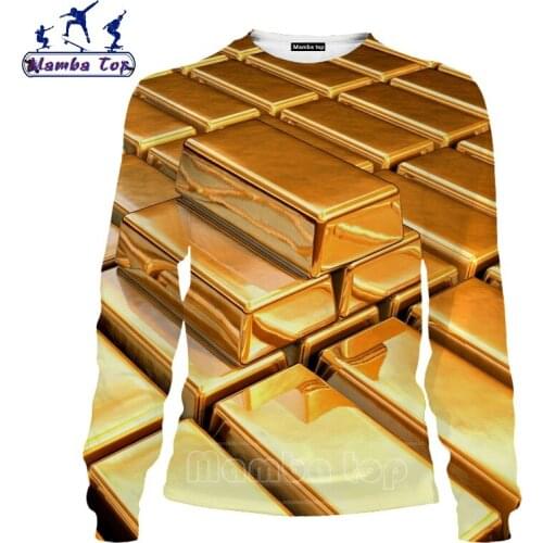 Mamba top 3D Print Gold Sweatshirt Yellow Star Diamond Mens Shirt Long Sleeve Glow Men Fitness Harajuku Casual Women Streetwear