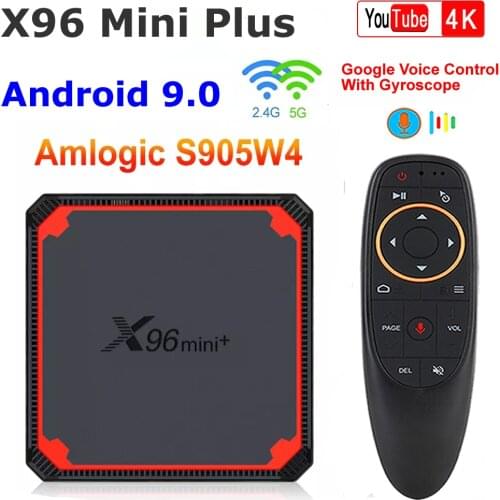 X96 Mini Plus TV Box Android 9.0 Amlogic S905W4 Quad Core 2.4G/5G Dual Wifi 2G/16G H.265 4K 3D Google Voice 4K Youtube X96 Mini
