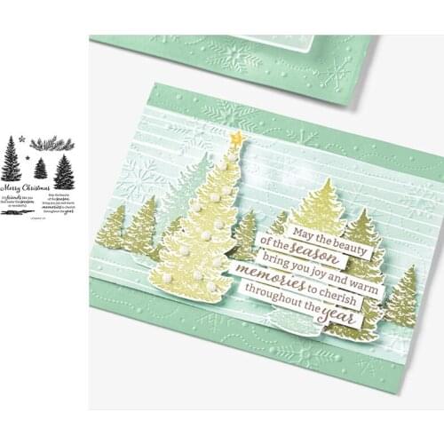 Christmas Tree Decoration Clear Stamp and Metal Cutting Dies Seal for DIY Die Scrapbooking photo album Card Making Decoration