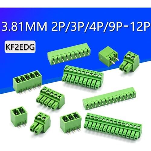 3.5MM/3.81MM KF2EDG PCB Screw Terminal Block Connector PLUG PIN HEADER SOCKET Right Angle 2/3/4/5/6/7/8/9/10/12/14/16