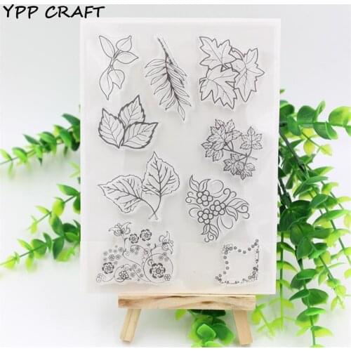 YPP CRAFT Transparent Clear Rubber Stamp Seal Paper Craft Scrapbooking Decoration Leaves 844