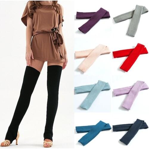 Women Girls Leg Warmers Socks Long Footless Socks Winter Autumn Dance Ballet Pilates Fitness Leggings Over the Knee Stockings