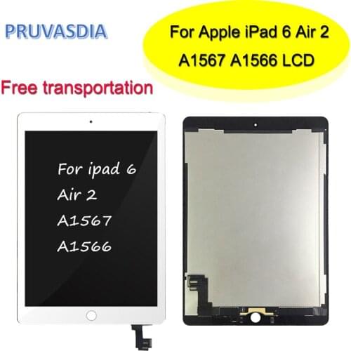 For Apple iPad 6 Air 2 A1567 A1566 LCD Display Touch Screen Digitizer Assembly Replacement For Apple ipad6 Air 2 Screen