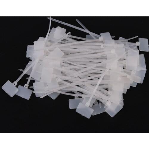 100Pcs Zip Ties Write Wire Power Cable Label Mark Tag Nylon Self-Locking Label Tie Network Marker Cord Wire Strap Zip