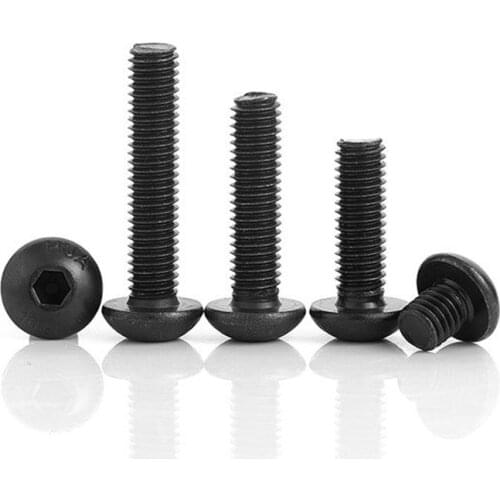 150 PCS Grade 10.9 high-strength hexagon socket bolts M3 | m4 | m5 | m6 | m8 M2 black semi-circular head hexagon socket screws
