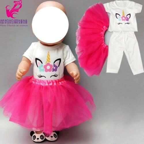 17inch baby Doll clothes pants t-shirt tutu skirt for 18 inch 45cm american og doll clothes toys clothes kids Christmas gift